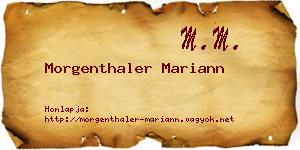 Morgenthaler Mariann névjegykártya