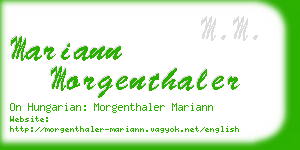 mariann morgenthaler business card
